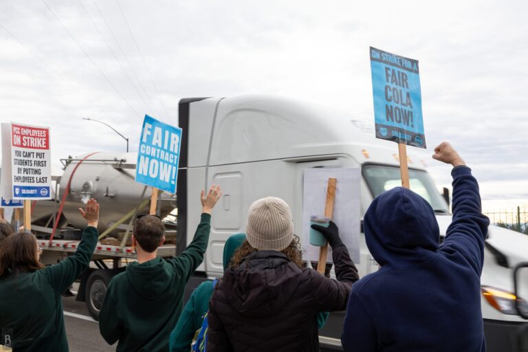 PCCFFAP members on the picket line during the 2026 strike