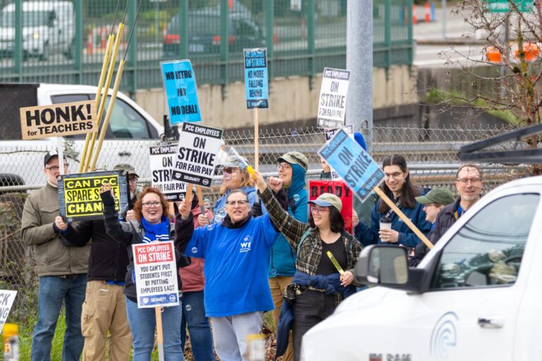 PCCFFAP members on the picket line during the 2026 strike