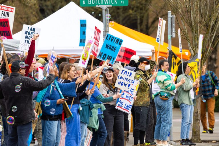 PCCFFAP members on the picket line during the 2026 strike