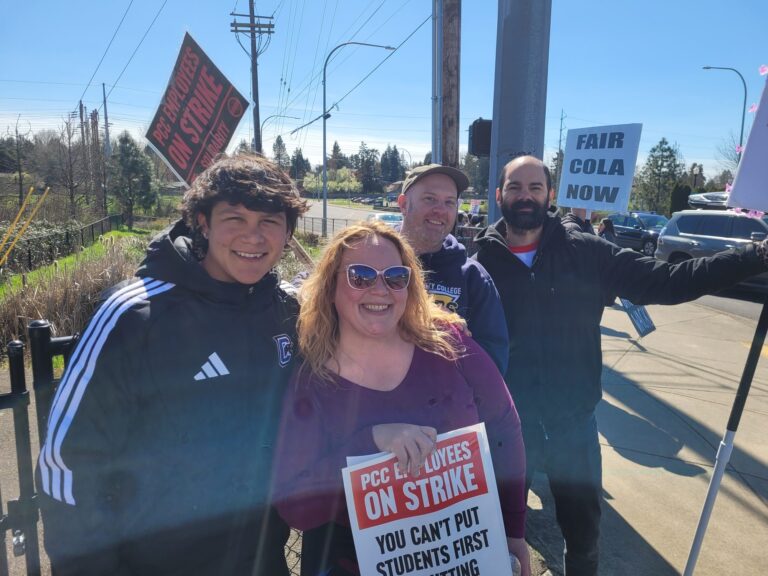 PCCFFAP members on the picket line during the 2026 strike
