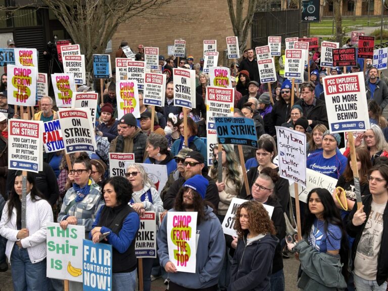 PCCFFAP members on the picket line during the 2026 strike