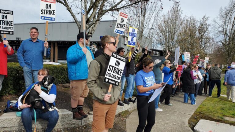 PCCFFAP members on the picket line during the 2026 strike