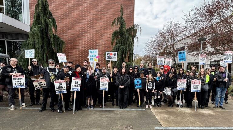 PCCFFAP members on the picket line during the 2026 strike